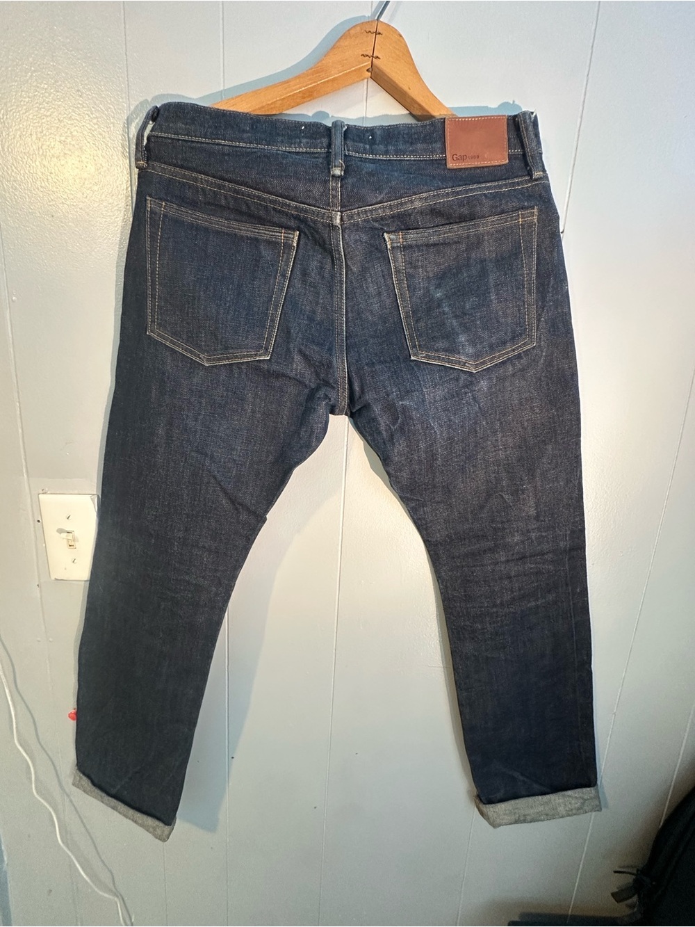 GAP Men's Dark Indigo Slim Straight Jeans selvedge Japanese - Picture 2 of 6